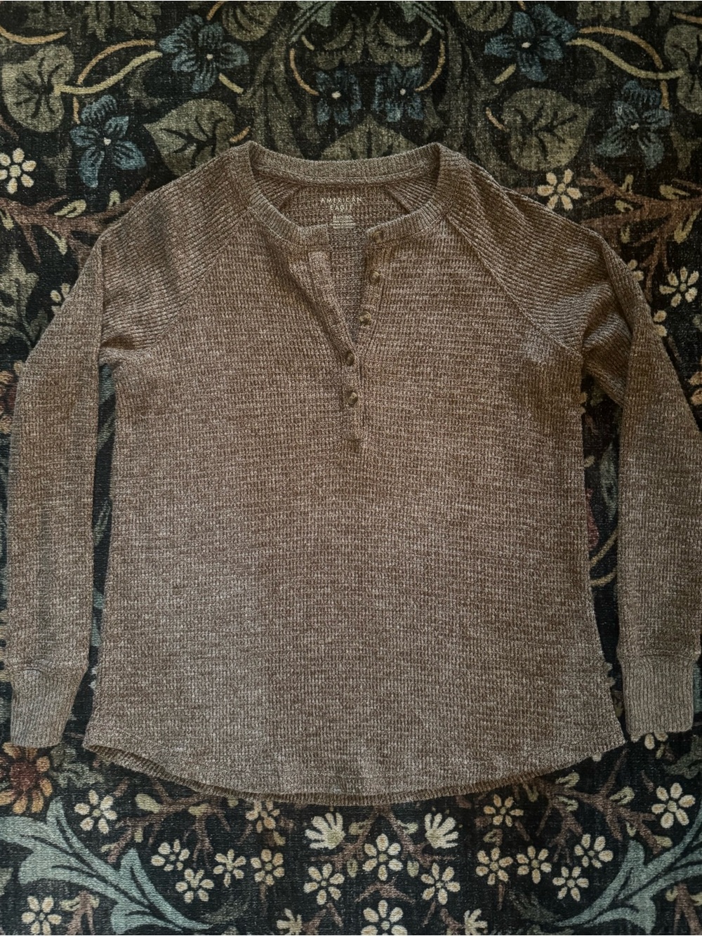 AE Plush Long-Sleeve Henley T-Shirt